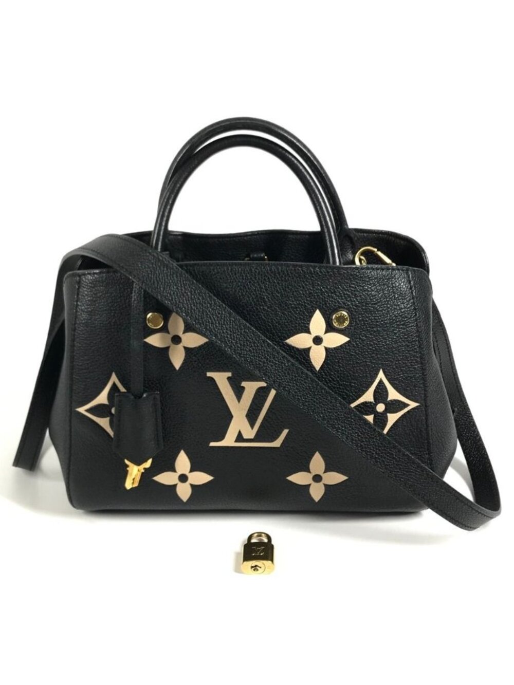 Louis Vuitton Handbag Montaigne BB Monogram Empreinte Leather Noir Black